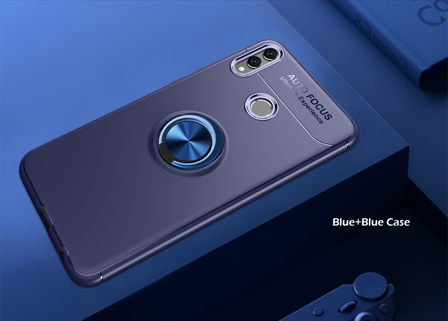 Copertina Mobile TPU Per Kickstand Del Dito Del Dito Lenuo Per Huawei Honor 8x / Honor View 10 Lite (tela Metallica Del Supporto Magnetico Incorporato) - Tutto Nero