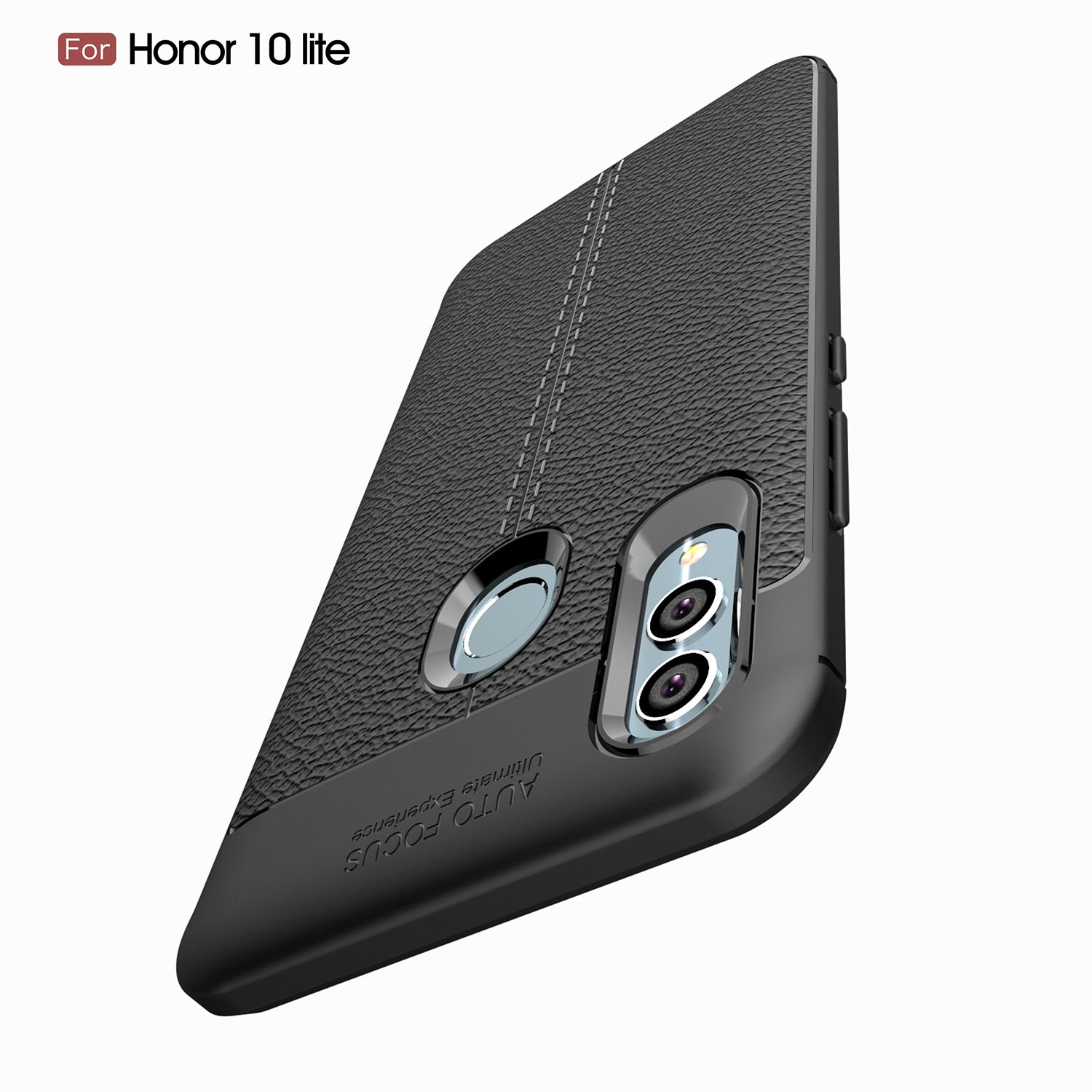 Litchi Texture Tpu Cas Pour Huawei Honor 10 Lite / P Smart (2019) - le Noir