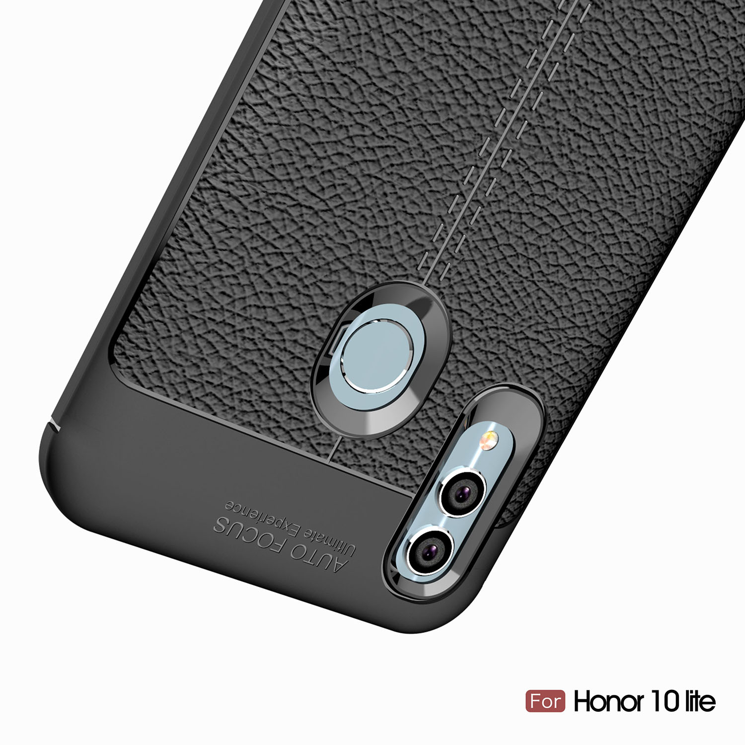 Личи Текстура TPU Случай Для Huawei Honor 10 Lite / P Smart (2019) - Черный