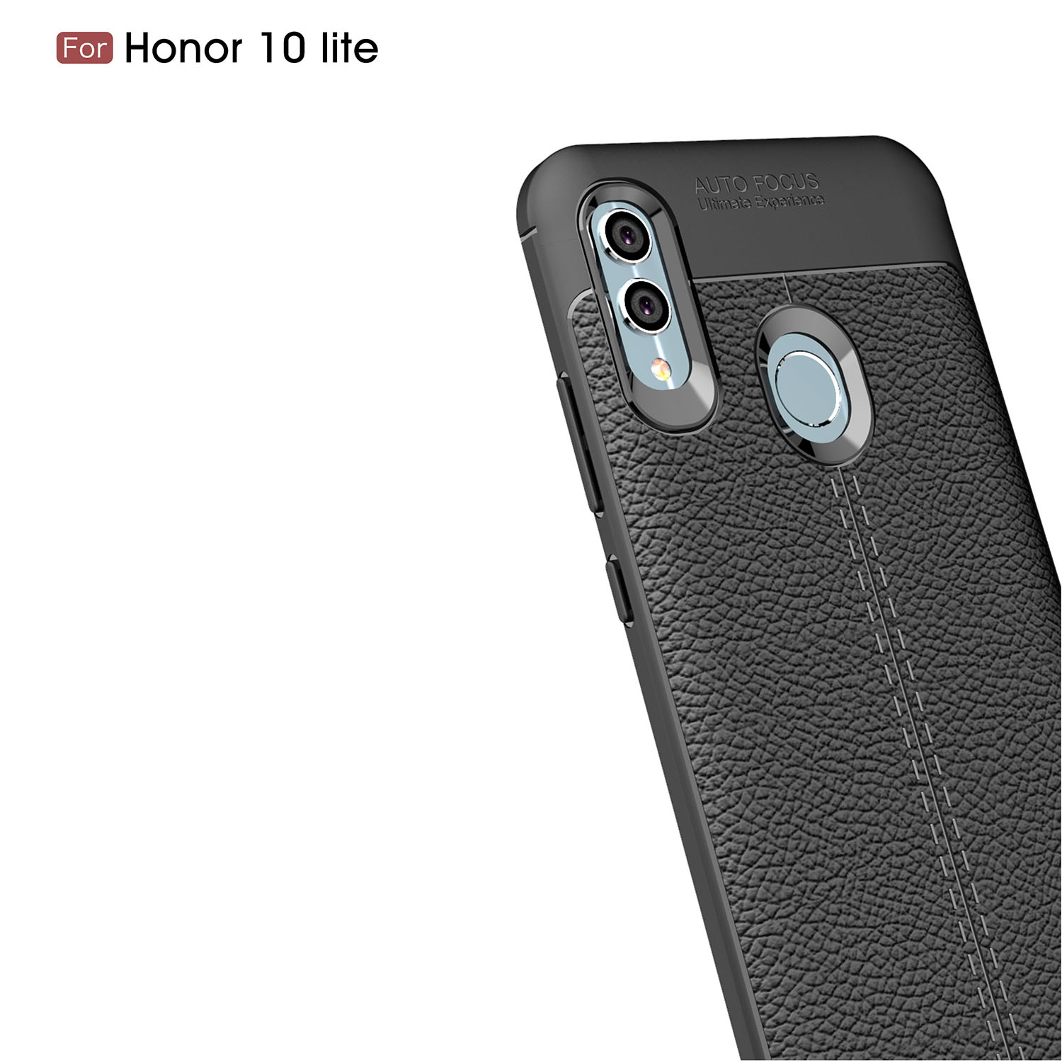 Litchi Texture TPU Case Per Huawei Honor 10 Lite / P Smart (2019) - Nero