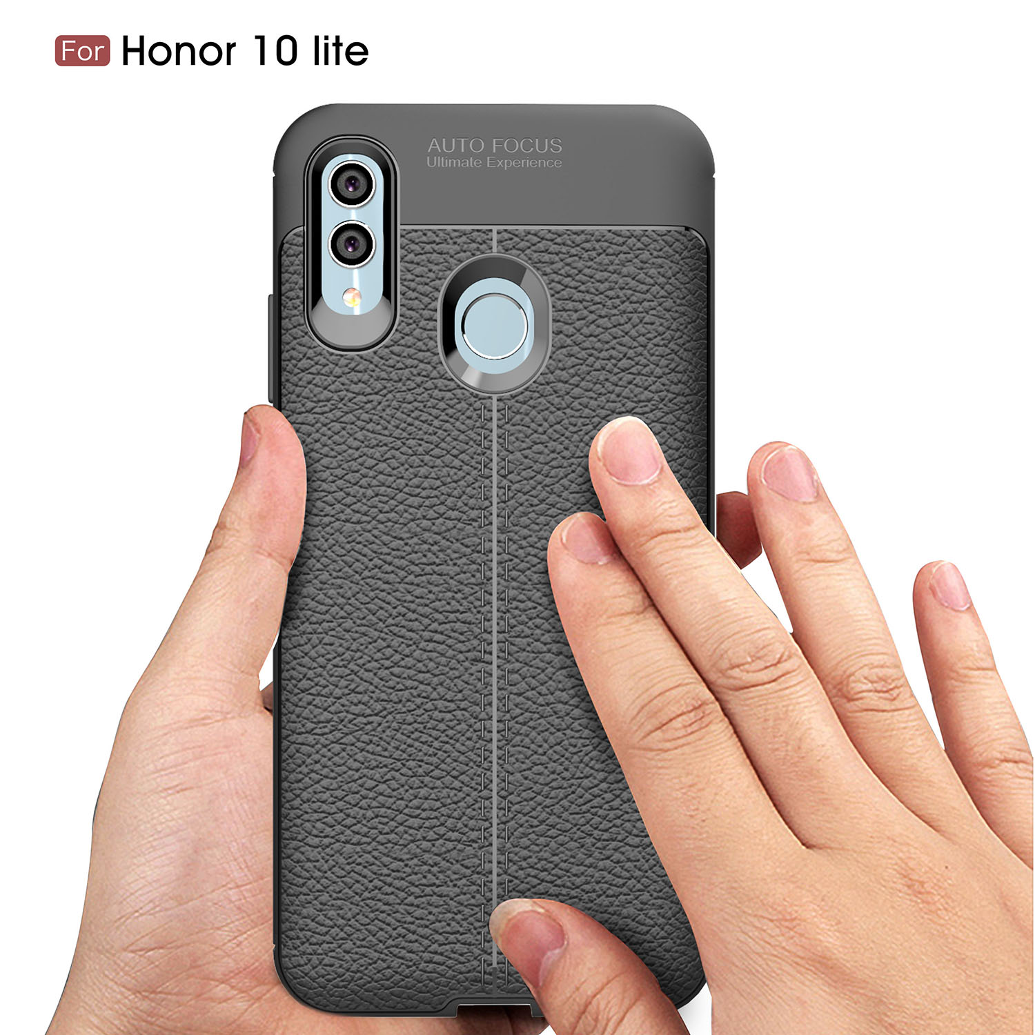 Litchi Texture Tpu Cas Pour Huawei Honor 10 Lite / P Smart (2019) - le Noir