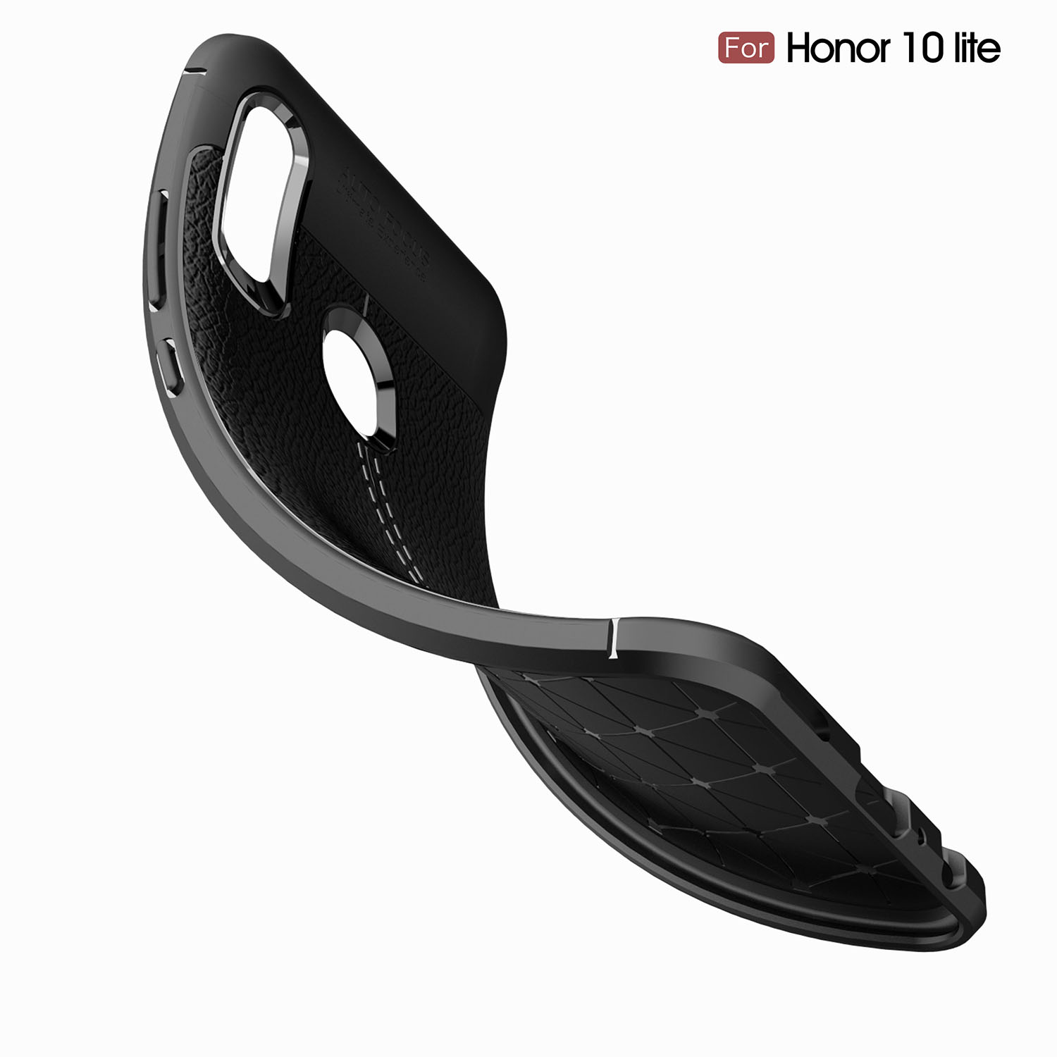 Litchi Texture Tpu Case Para Huawei Honor 10 Lite / P Smart (2019) - Negro