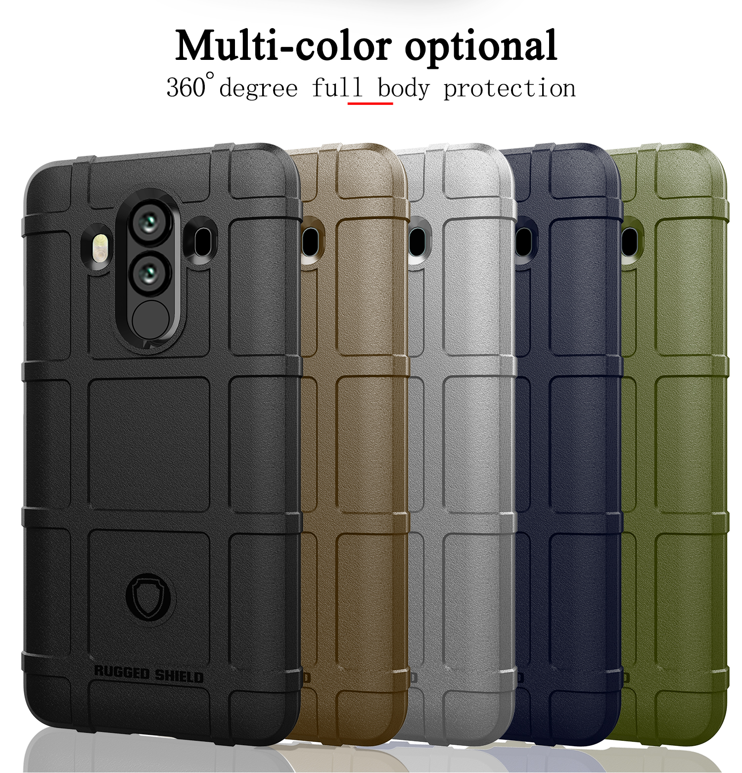 Textura Cuadrada de la Textura Cuadrada TPU Soft TPU Anti-shock Shell Para Huawei Mate 10 Pro - Ejercito Verde