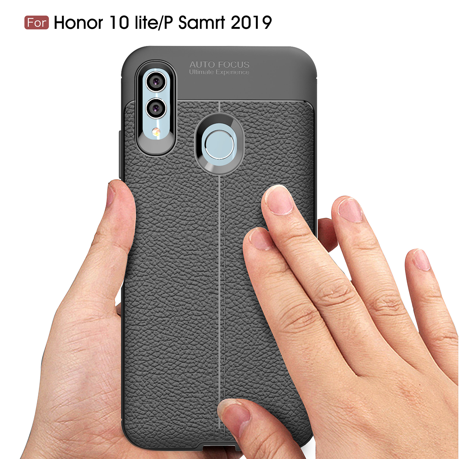 Litchi Texture Soft TPU Mobile Phone Cover Pour Huawei P Smart (2019) / Honor 10 Lite - le Noir