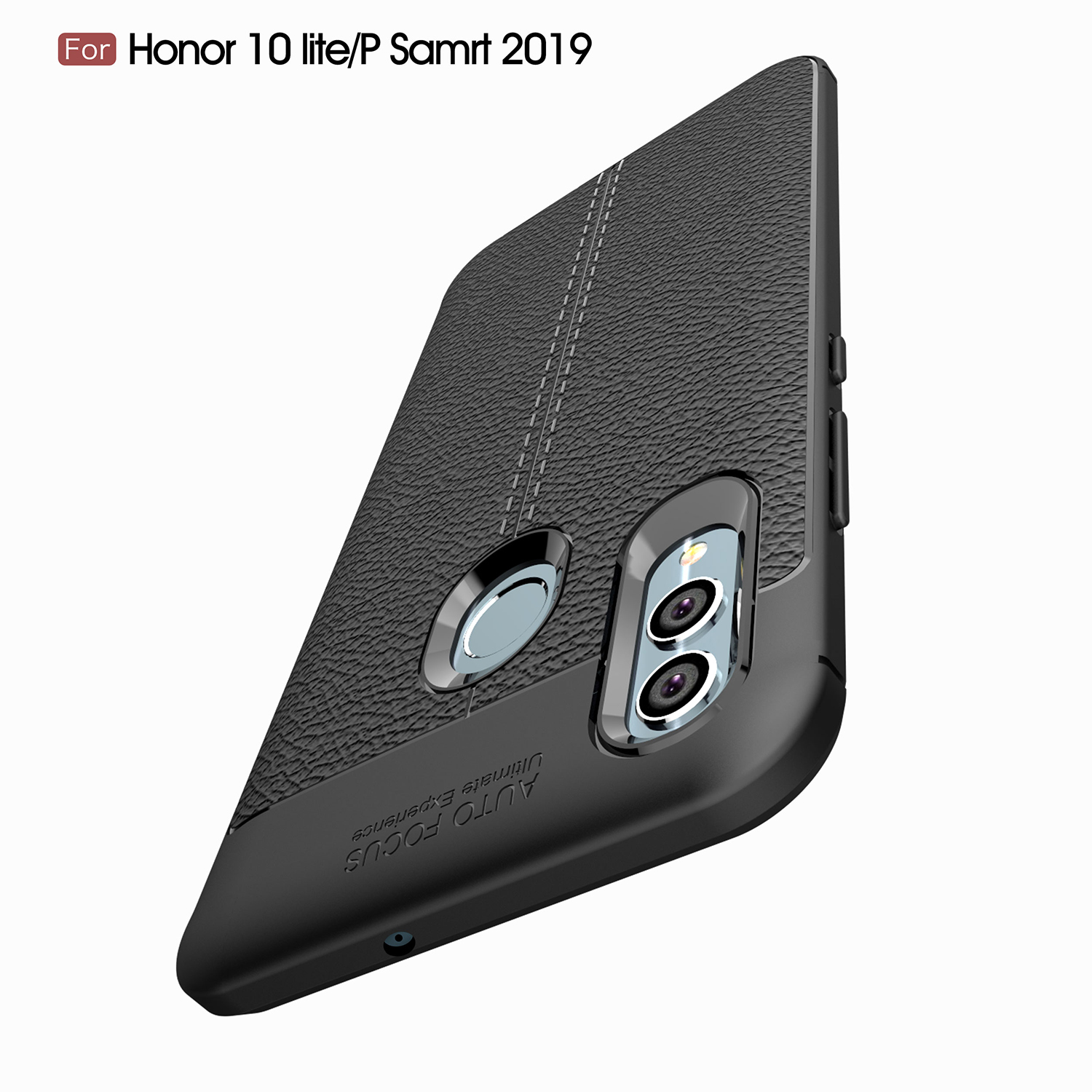 Litchi Texture Soft TPU Celular Capa Para Huawei P Smart (2019) / Honra 10 Lite - Preto