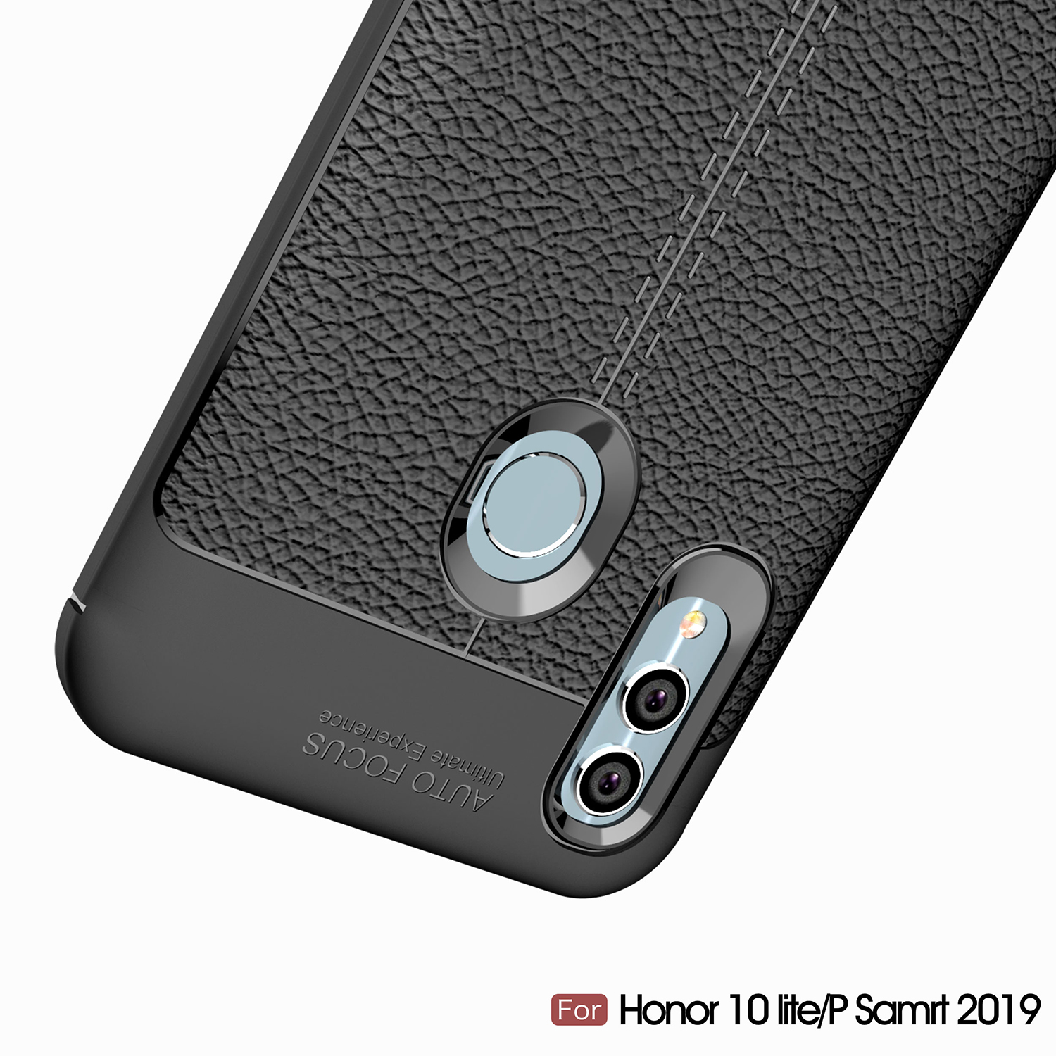 Litchi Texture Soft TPU Celular Capa Para Huawei P Smart (2019) / Honra 10 Lite - Preto