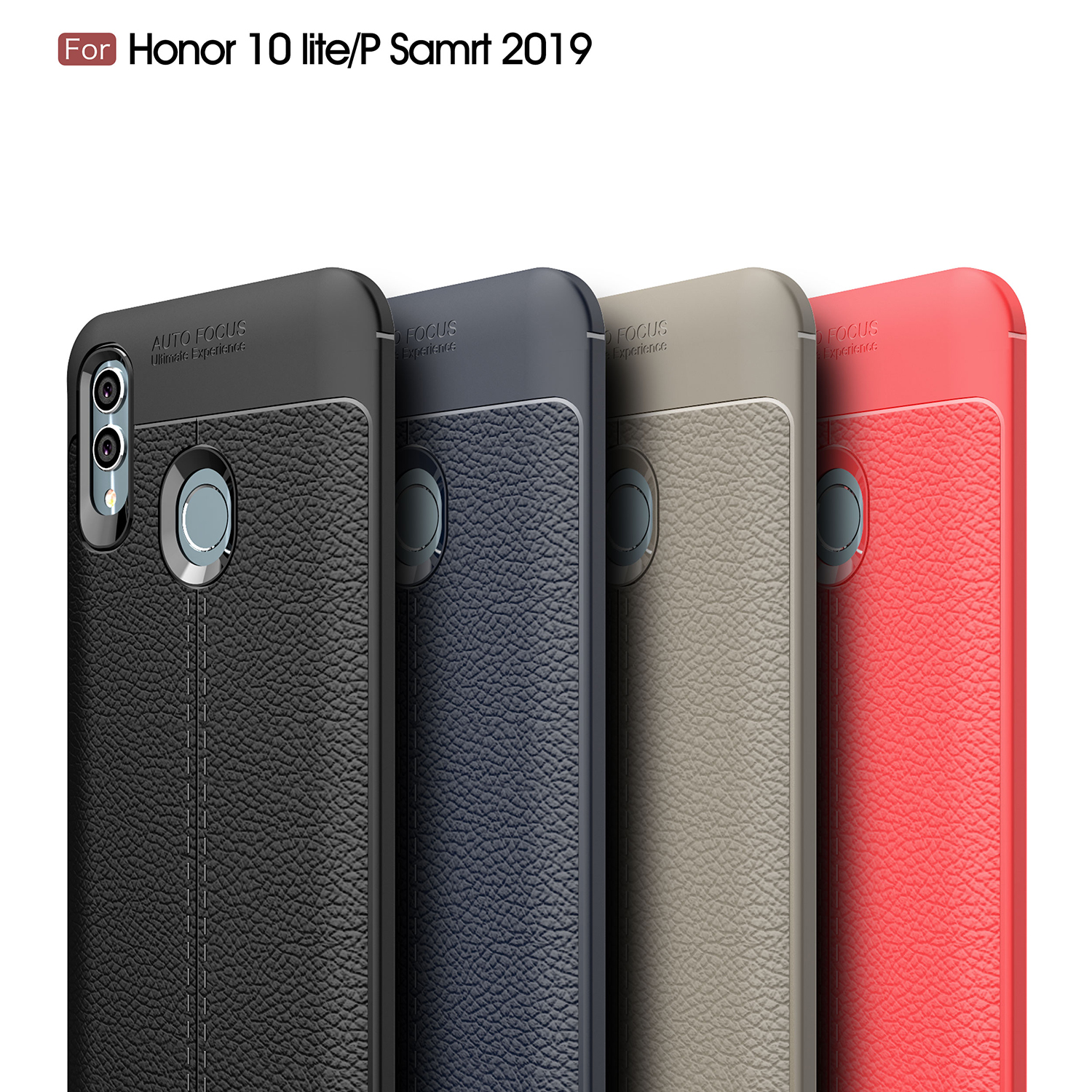 Litchi Texture Soft TPU Mobile Phone Cover Pour Huawei P Smart (2019) / Honor 10 Lite - le Noir