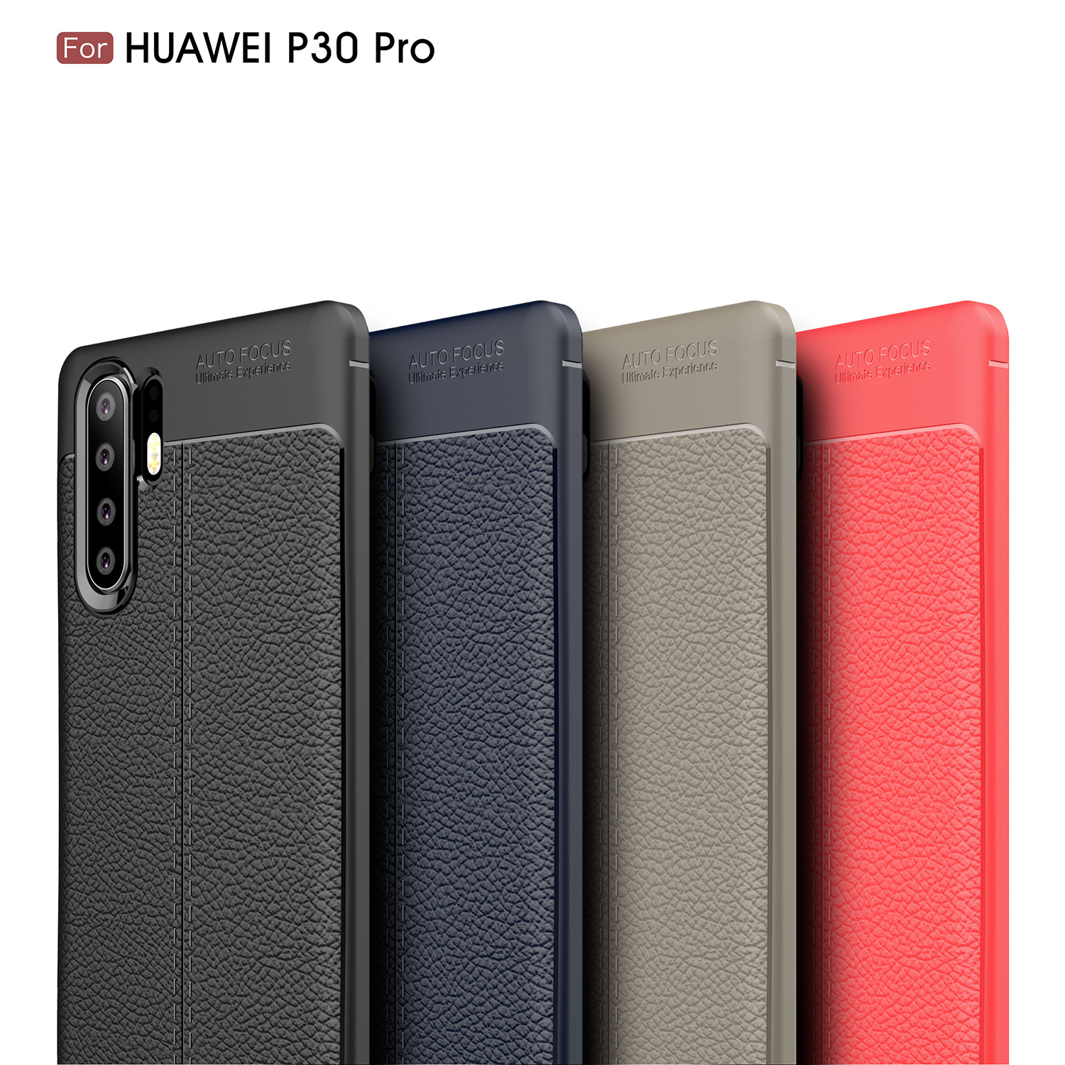 Litchi Texture TPU Case Para Huawei P30 Pro - Preto