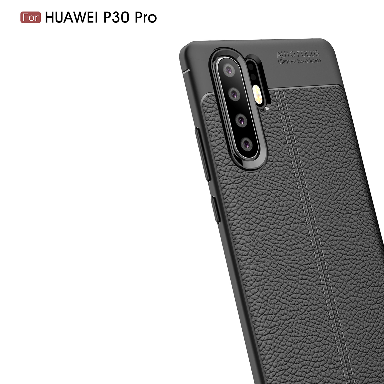 Litchi Texture TPU Case Para Huawei P30 Pro - Preto