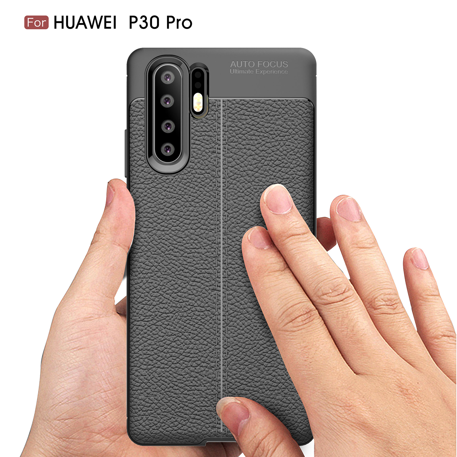 Case TPU di Texture Litchi Per Huawei P30 Pro - Nero