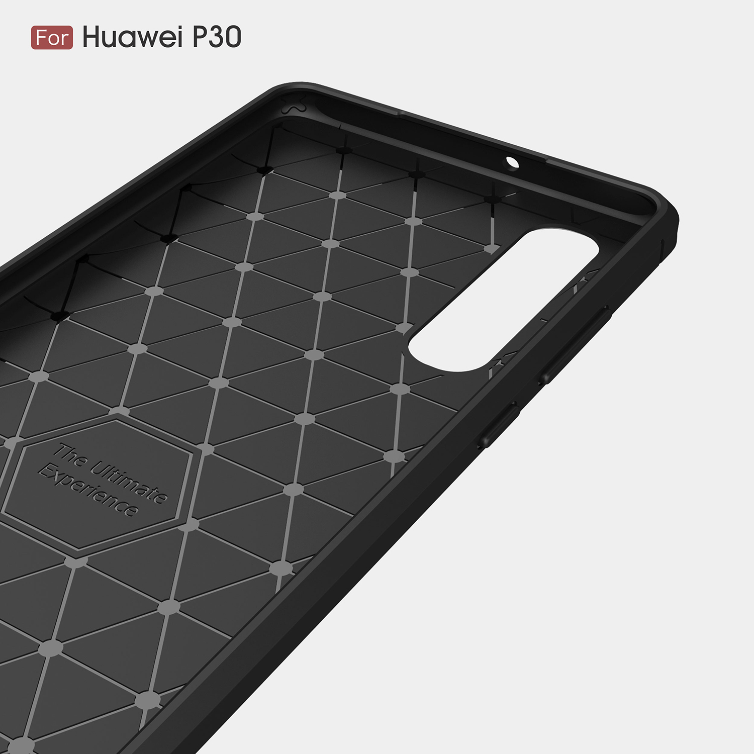 Texture in Fibra di Carbonio Accessorio Case TPU Spazzolato Per Huawei P30 - Blu Scuro