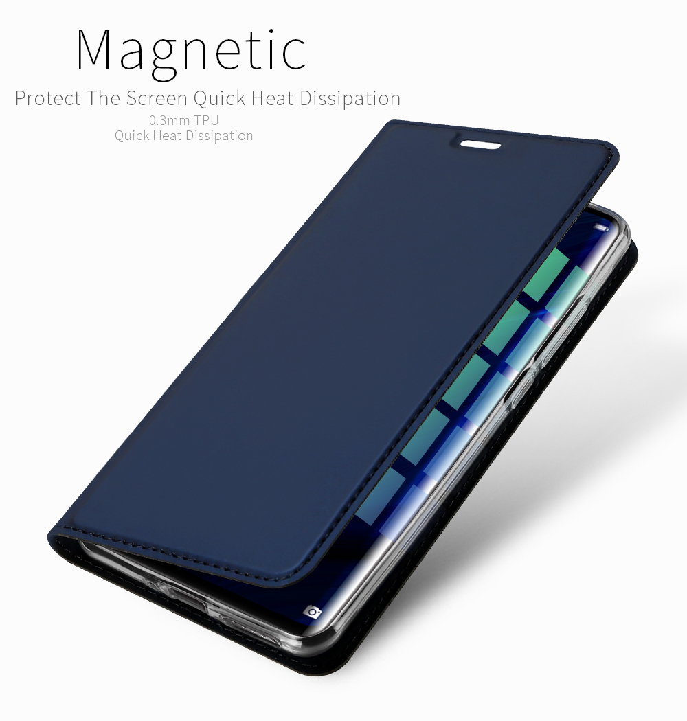 Dux Ducis Skin Pro -serie PU Leder Flip Case Einzelkartenhalter Design Telefonabdeckung Für Huawei P30 Pro - Schwarz