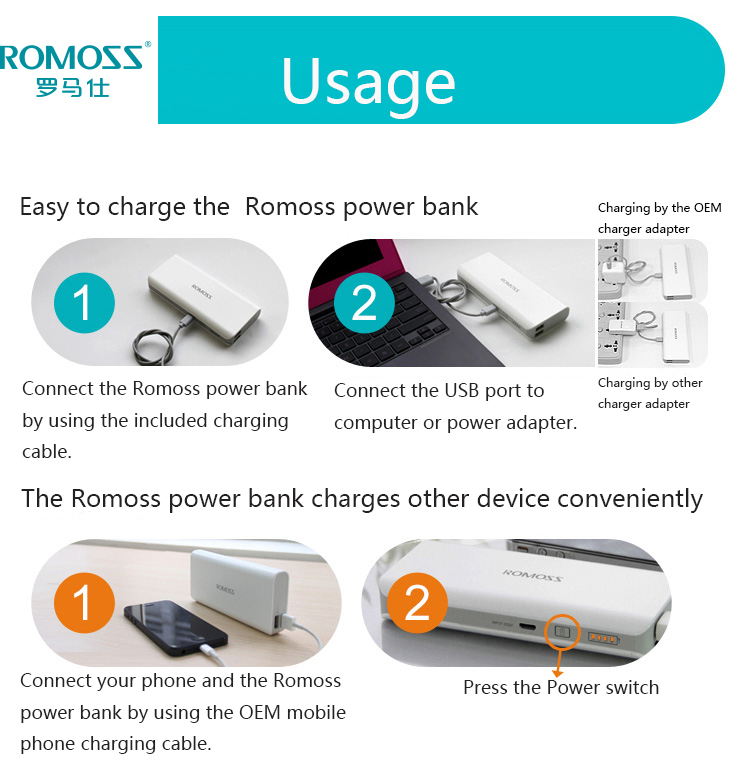 ROMOSS Sense 6 Plus 20000mAh 2.1A LCD Display Power Bank for iPhone Samsung Pokemon Game-7