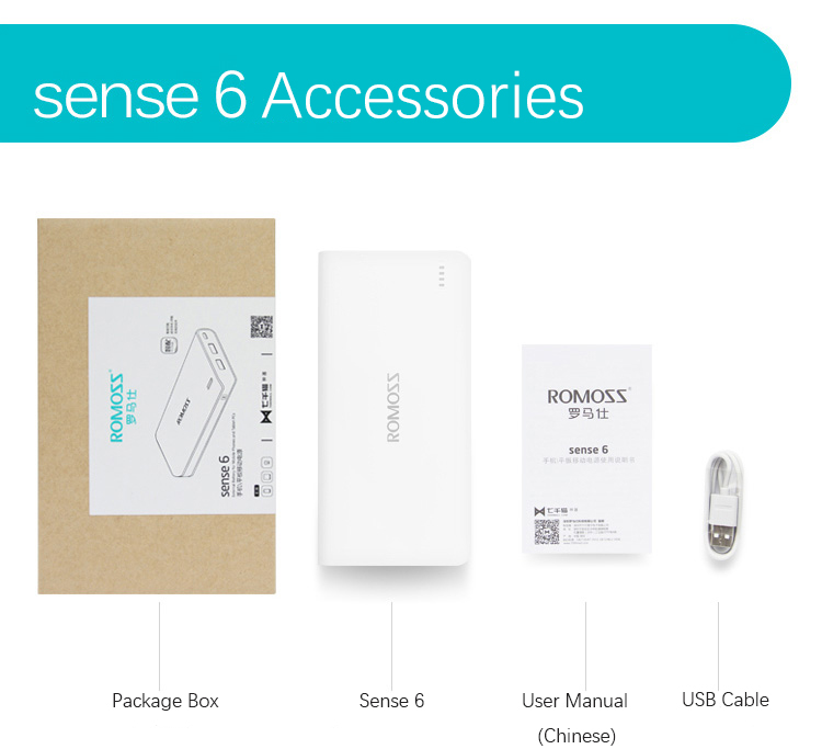 ROMOSS Sense 6 20000mAh 2.1A Power Bank for iPhone Samsung Pokemon Game-6
