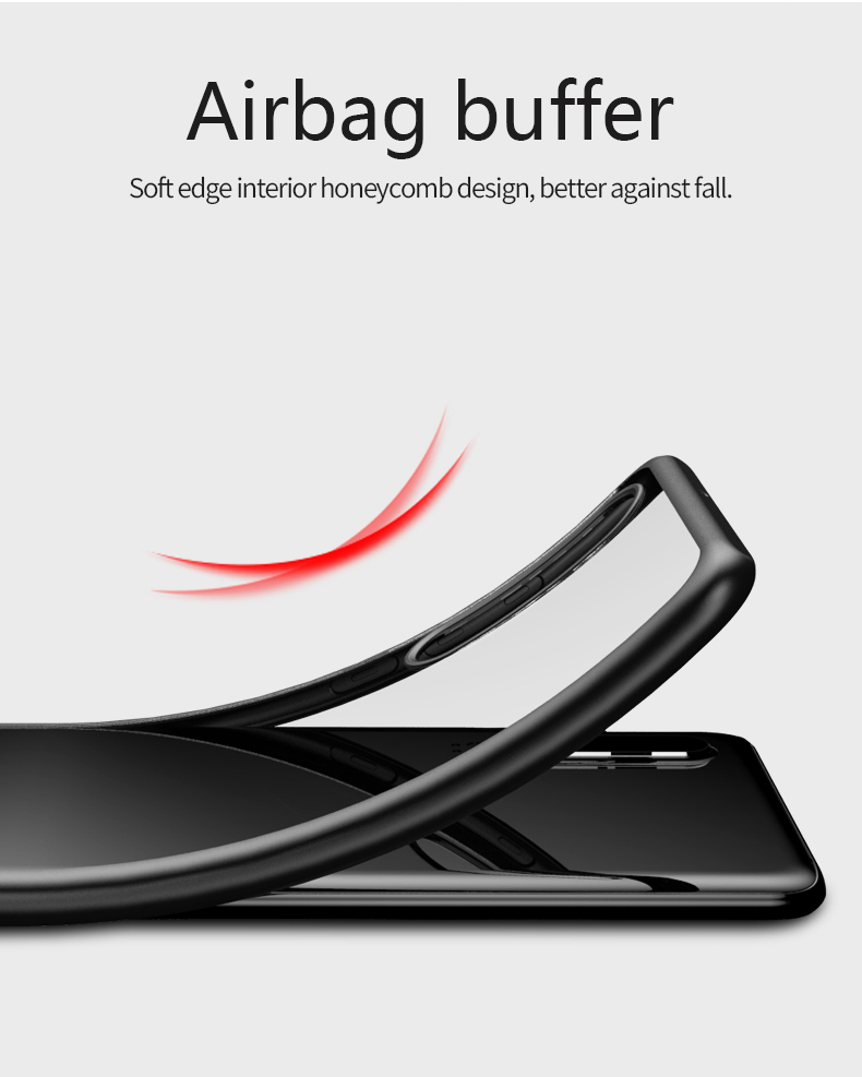 IPAKY Clear PC Back + TPU Edges Combo Protective Case for Huawei P30 - Black-6