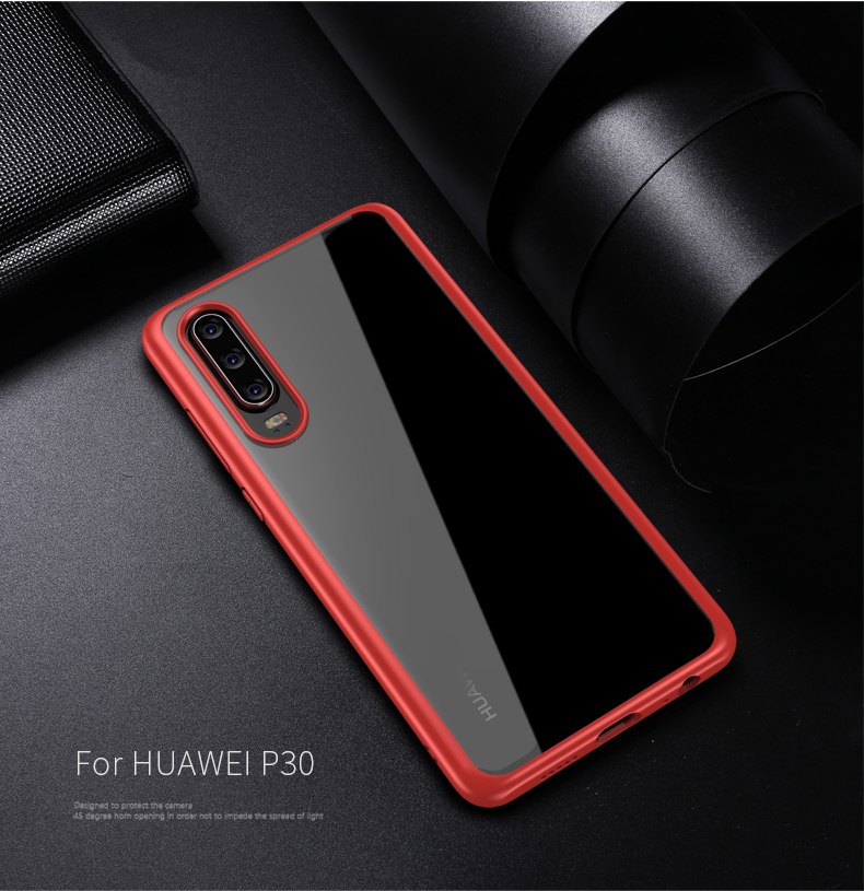 IPAKY Clear PC Back + TPU Edges Combo Protective Case for Huawei P30 - Black-8