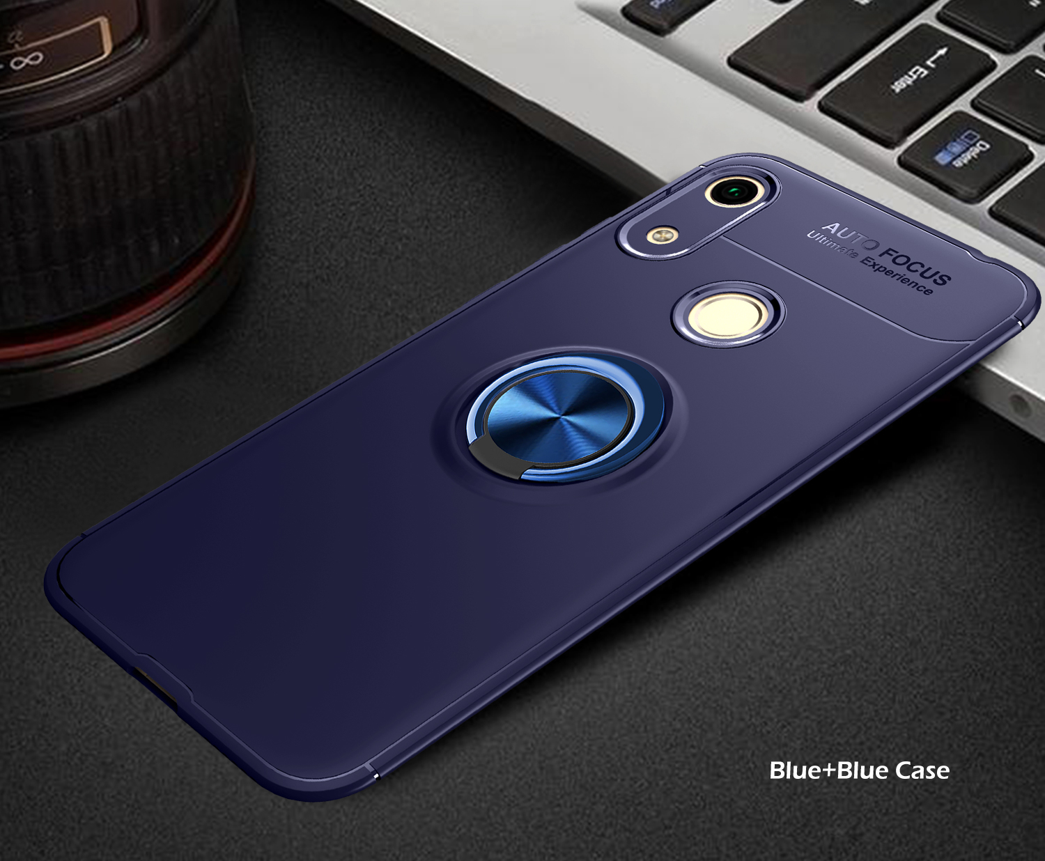 Coperchio Telefonico TPU Dell'anello di Dito Metallo Per Huawei Honor 8A - Rosso