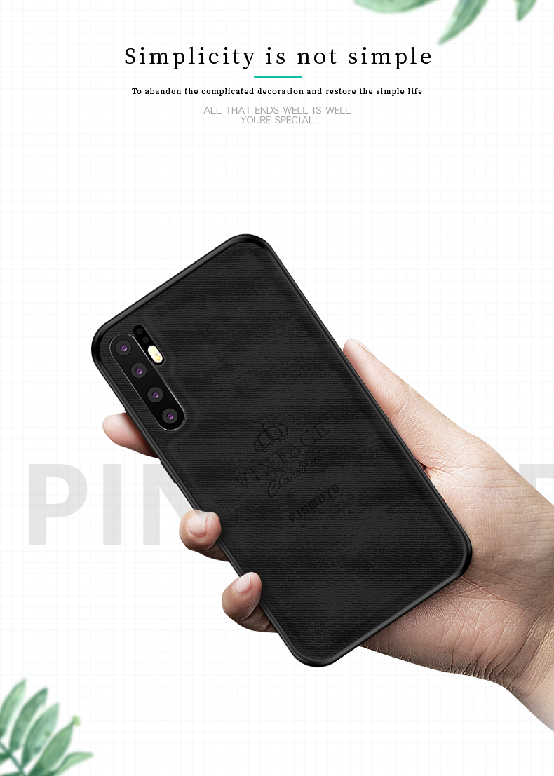 Pinwuyo Honorable Series PC + TPU + Cubierta de Teléfono Móvil Híbrido de Cuero Para Huawei P30 Pro - Gris