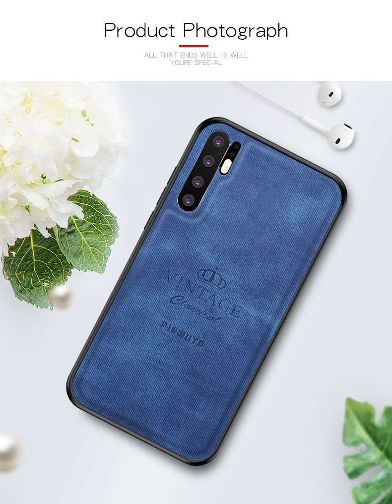 Pinwuyo Honorable Series PC + TPU + Couverture de Téléphone Mobile Hybride en Cuir Pour Huawei P30 Pro - Gris