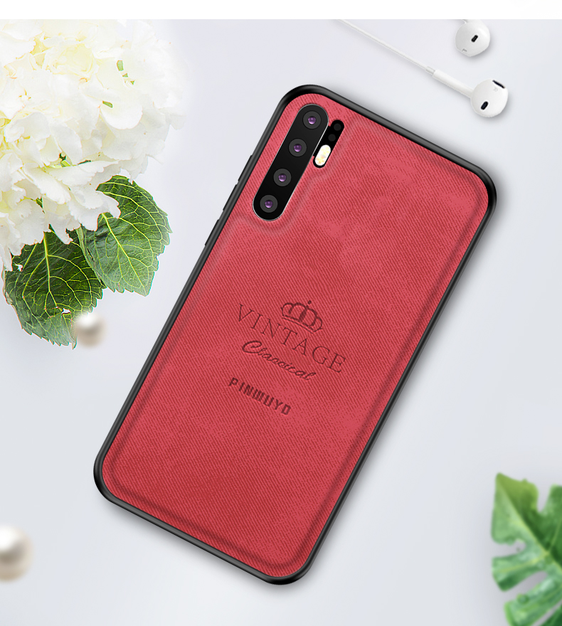 Pinwuyo Honorable Series PC + TPU + Cubierta de Teléfono Móvil Híbrido de Cuero Para Huawei P30 Pro - Gris