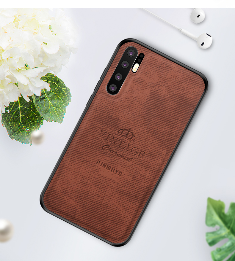 Pinwuyo Honorable Series PC + TPU + Cubierta de Teléfono Móvil Híbrido de Cuero Para Huawei P30 Pro - Gris