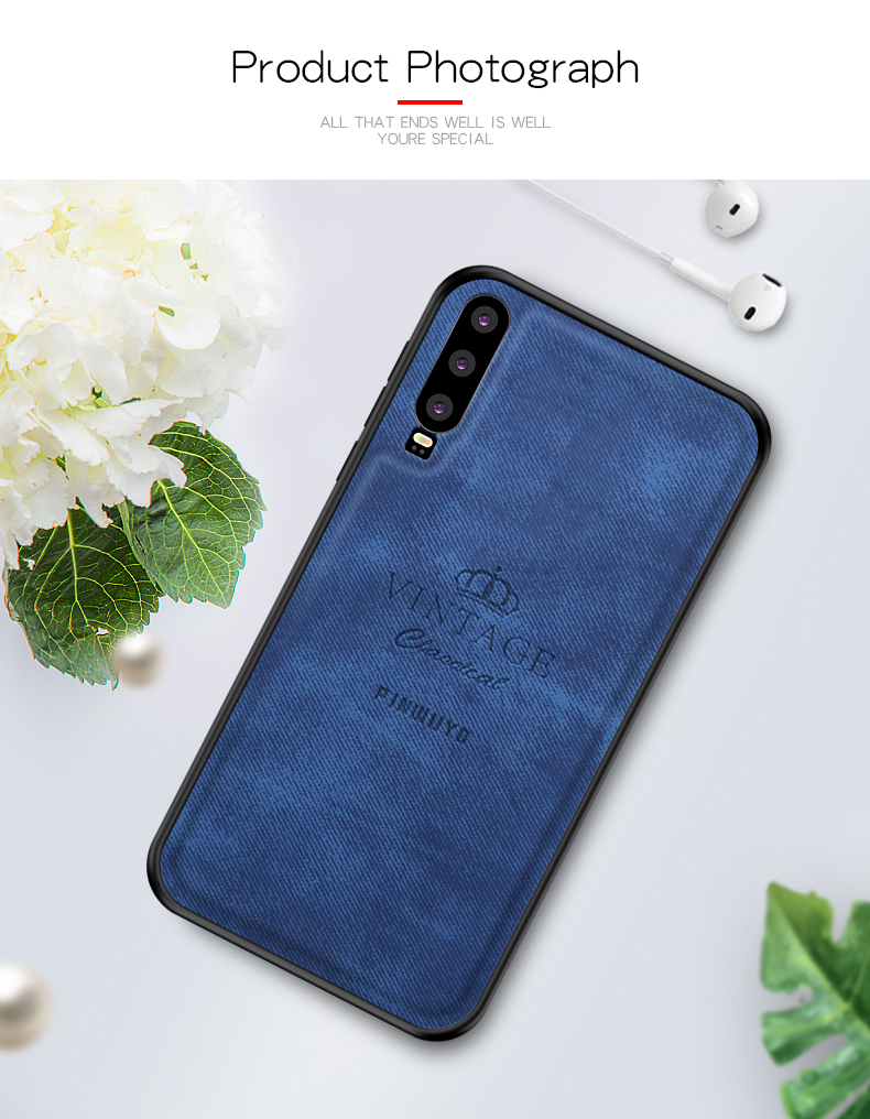 Pinwuyo Honourable Series PC + TPU + Leder Combo Shell Für Huawei P30 - Grau