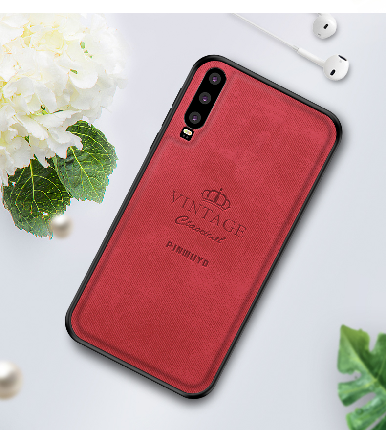 Pinwuyo Delocal Series PC + TPU + Кожаная Комбинированная Оболочка Для Huawei P30 - Серый