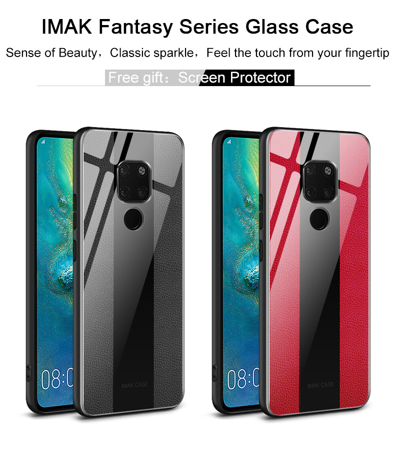 Étui en Verre de la Série Fantasy Imak Avec Protecteur D'écran Pour Huawei Mate 20 - Rouge