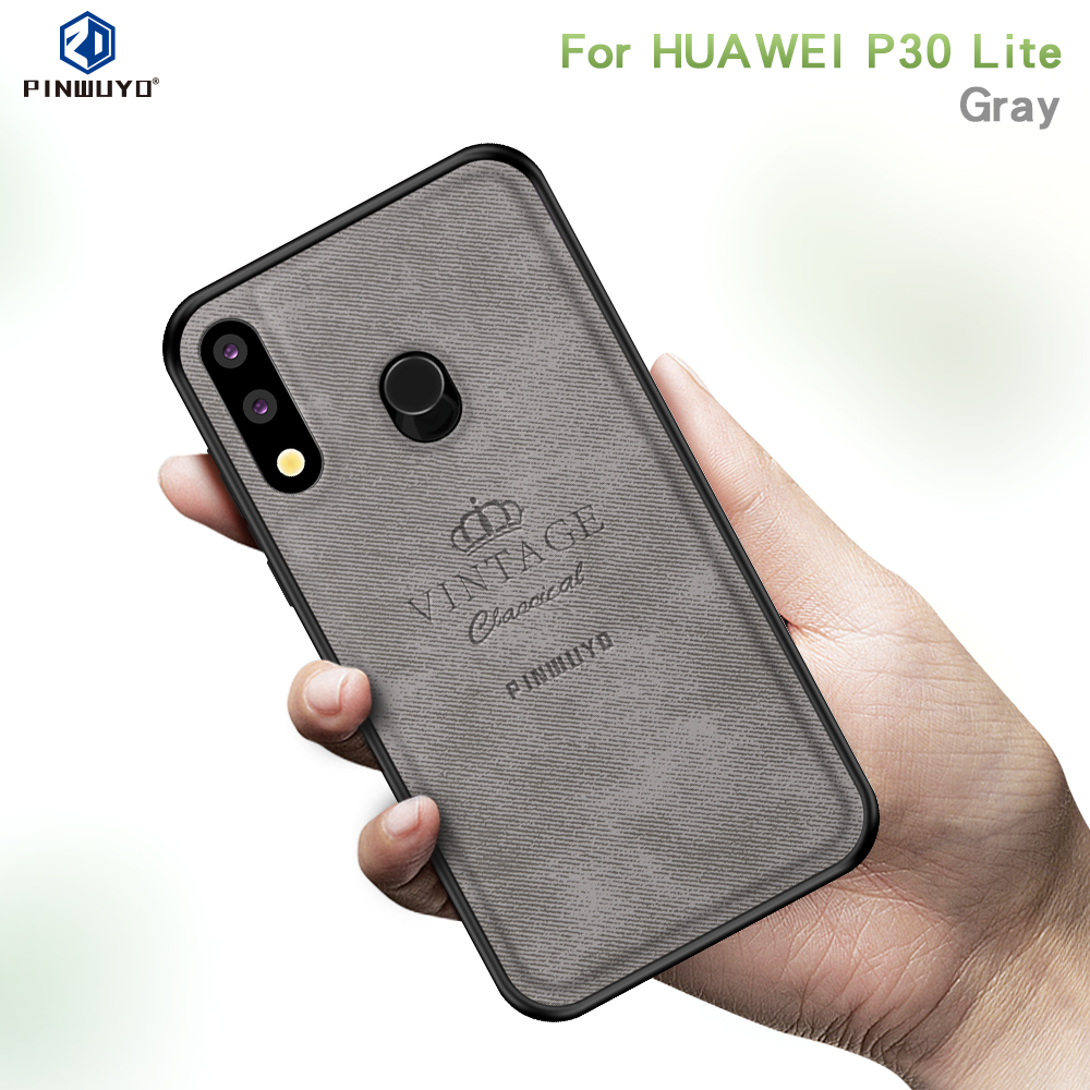 Pinwuyo Honorable Series PC + TPU + Copertina Ibrida in Pelle Per Huawei P30 Lite/nova 4e/p30 Lite New Edition - Rosso