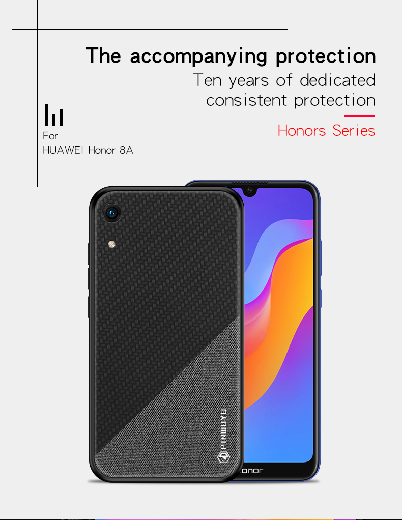 Pinwuyo Honours Series Copertura Per Cellulare TPU Rivestita in Pelle PU Per Huawei Honor 8A - Giallo