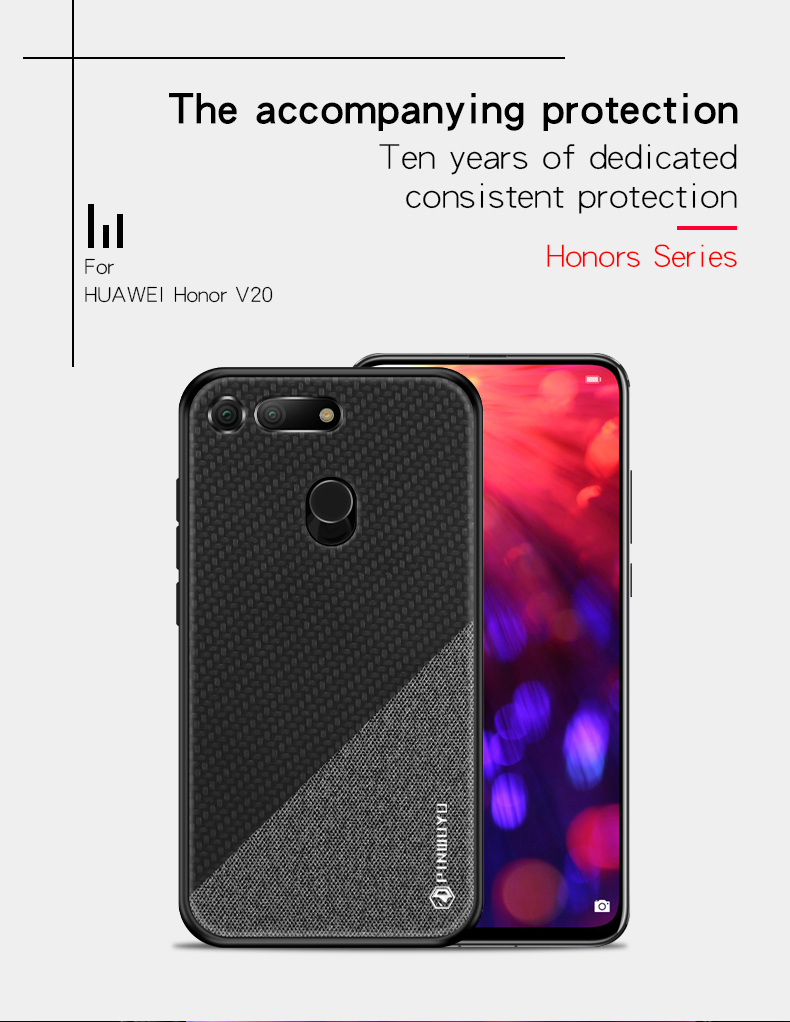 Pinwuyo Honor Series PU Cuero Cubierta de Tpu Para Huawei Honor View 20 / Honor V20 (China) - Azul