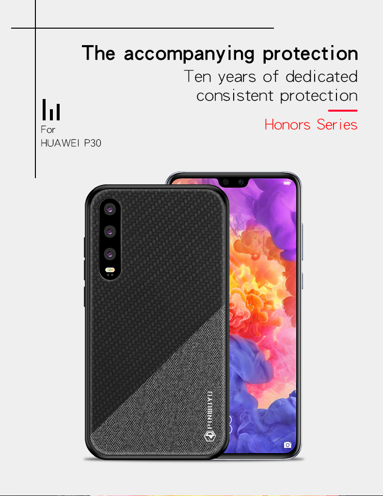 Pinwuyo Honor Series PU Cuero Cubierta de Tpu Para Huawei P30 - Rosa