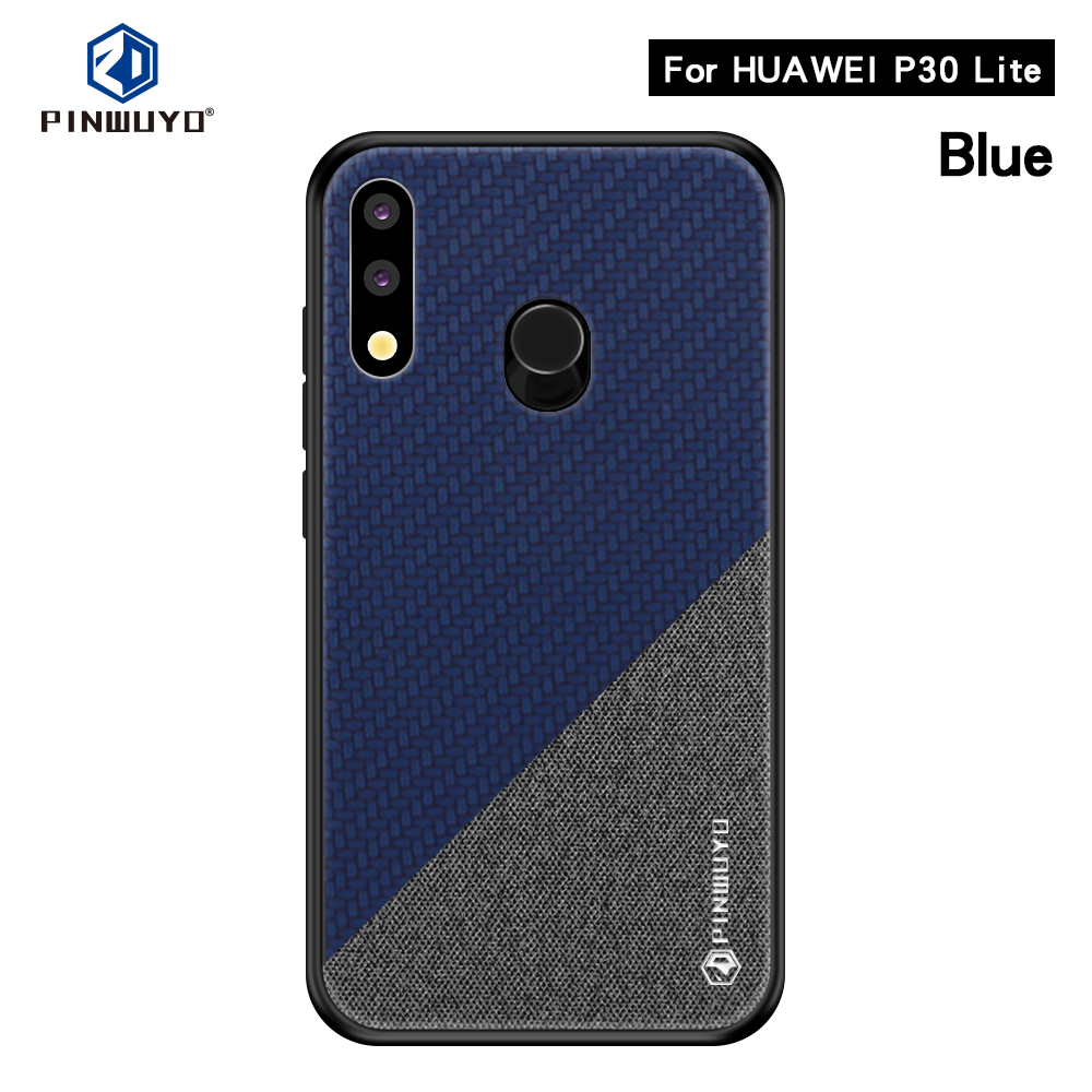 Pinwuyo Honor Series Series pu Кожаная Обложка TPU Для Huawei P30 Lite - Синий