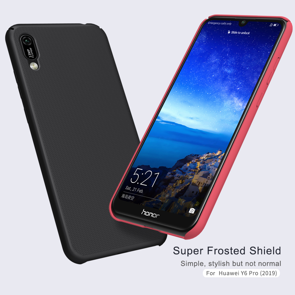 Super Frosted Shield Shield Hard PC Защитный Корпус Для Huawei Y6 Pro (2019) - Черный