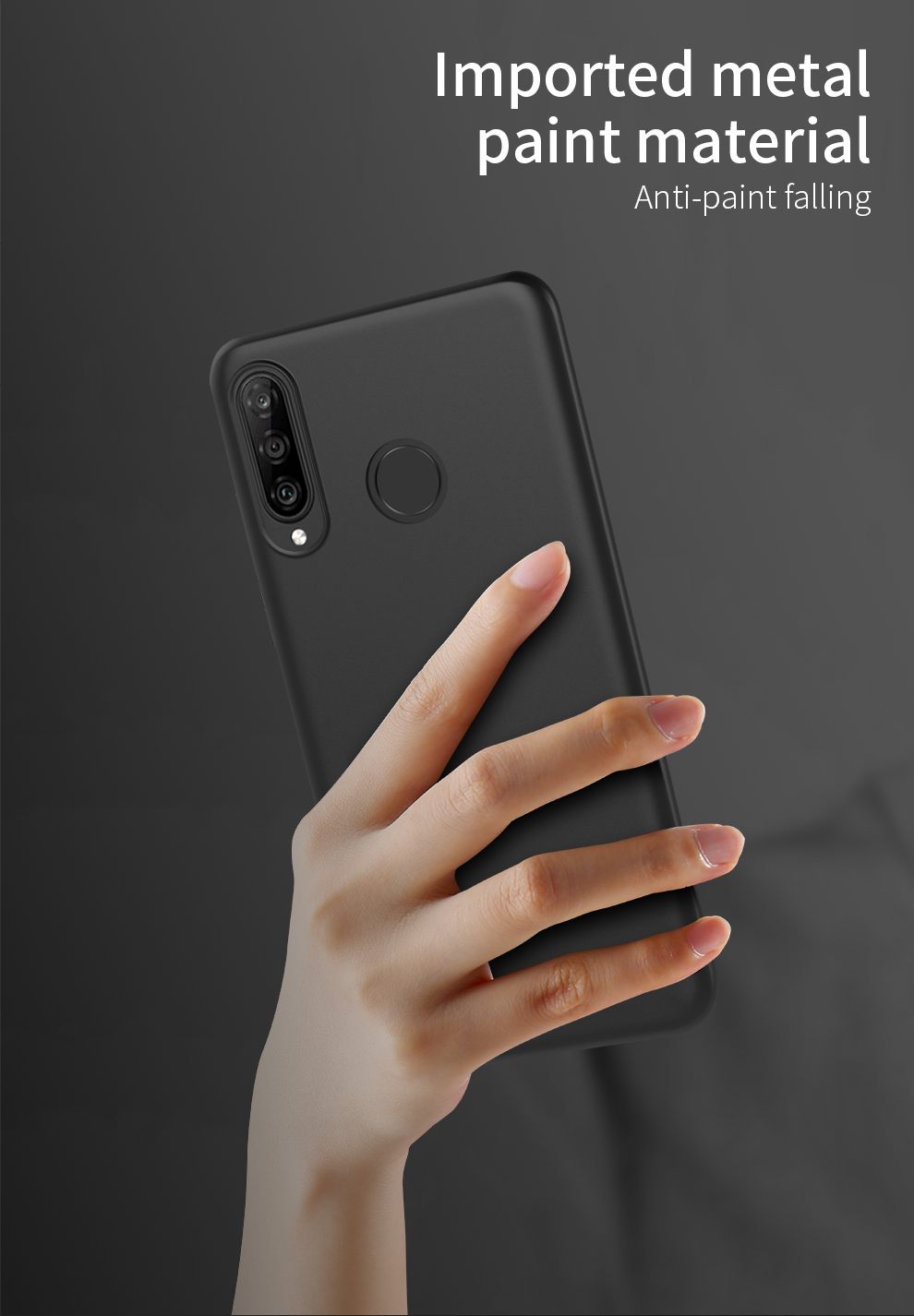 Serie di Guardian a Livello x Copertina Telefonica TPU Glassata Ultra-sottile Per Huawei P30 Lite/nova 4e - Nero