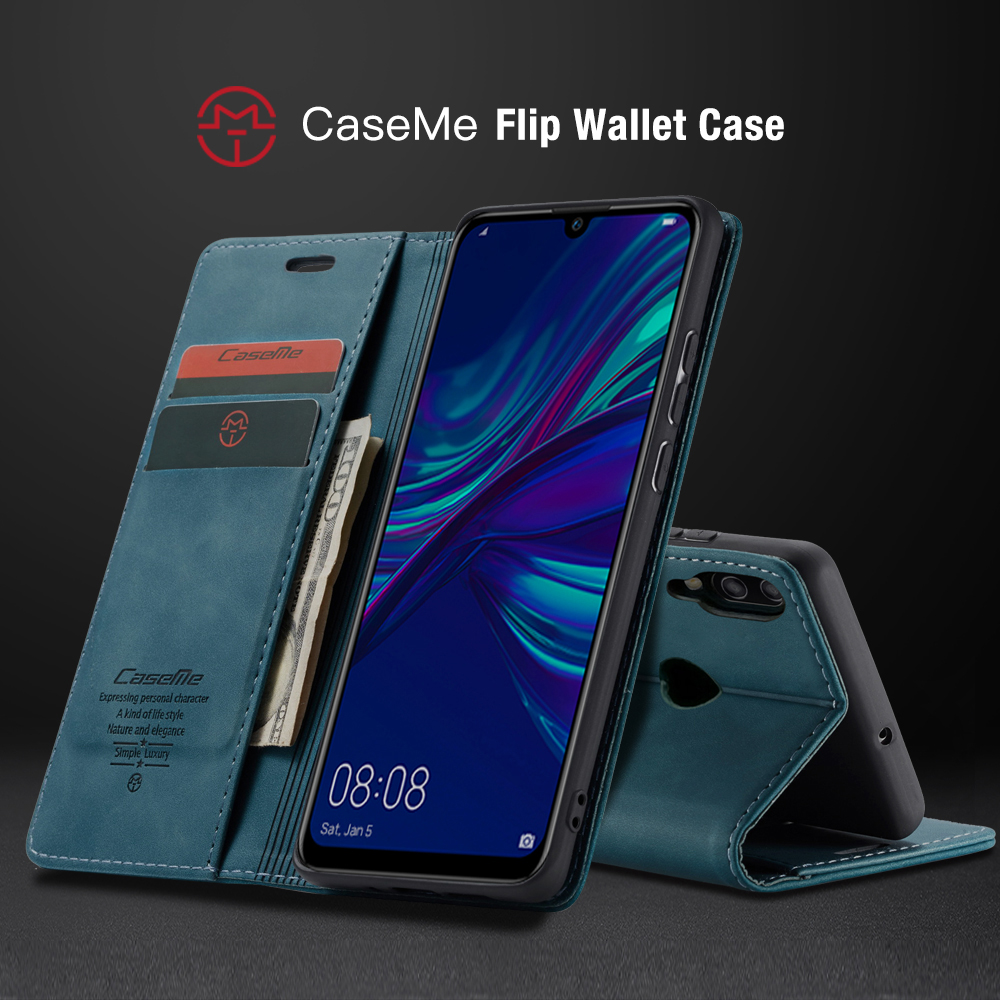 CASEME 013 Серия Авто-абсорбированная Става Коварь пу Для Huawei P Smart (2019) / Nova Lite 3 (япония) - Черный