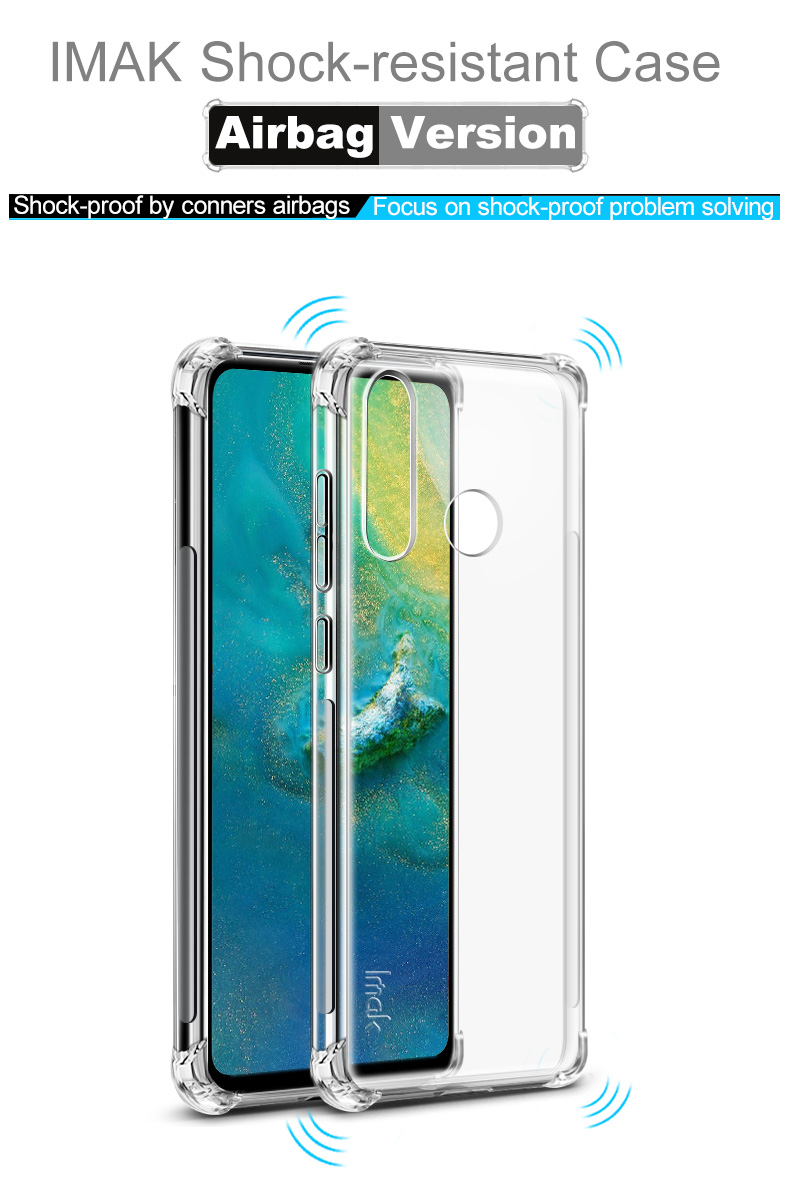 IMAK Silky Anti-drop Soft TPU Tampa do Telefone + Filme de Protetor de Tela Para Huawei P30 Lite / Nova 4e / P30 Lite Nova Edição - Transparente