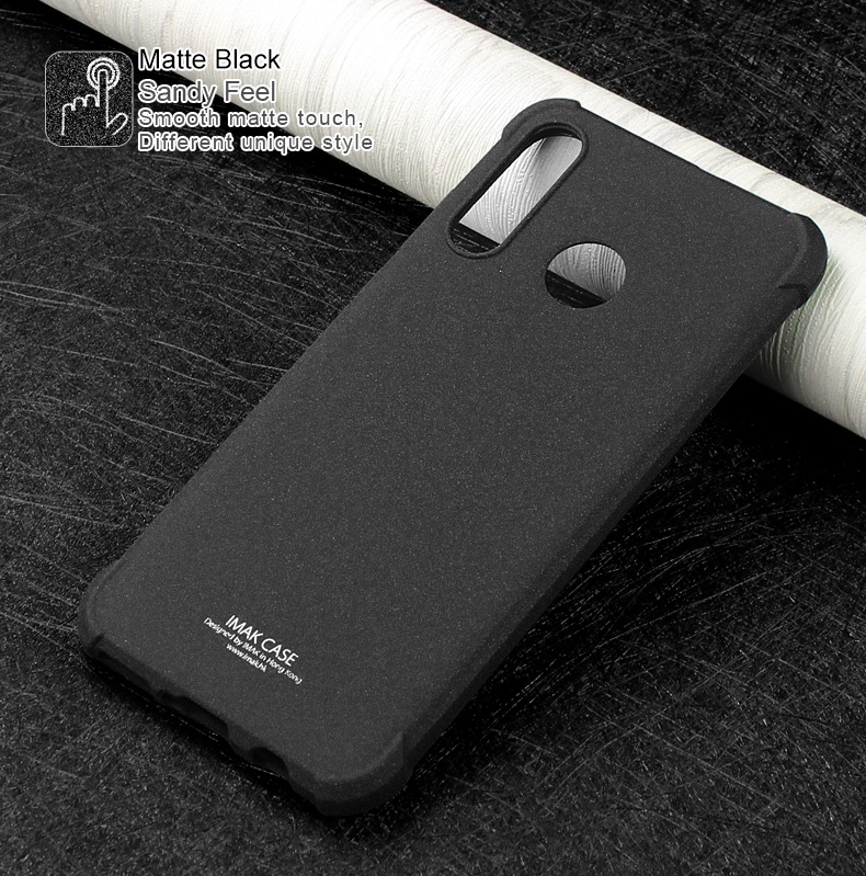 Imak Silky Anti-drop Soft TPU Téléphone Couverture + Protecteur D'écran Film Pour Huawei P30 Lite / nova 4e / P30 Lite Nouvelle Édition - Noir Mat