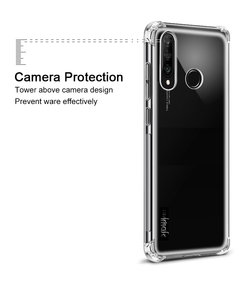 Imak Silky Anti-drop Soft TPU Téléphone Couverture + Protecteur D'écran Film Pour Huawei P30 Lite / nova 4e / P30 Lite Nouvelle Édition - Noir Mat