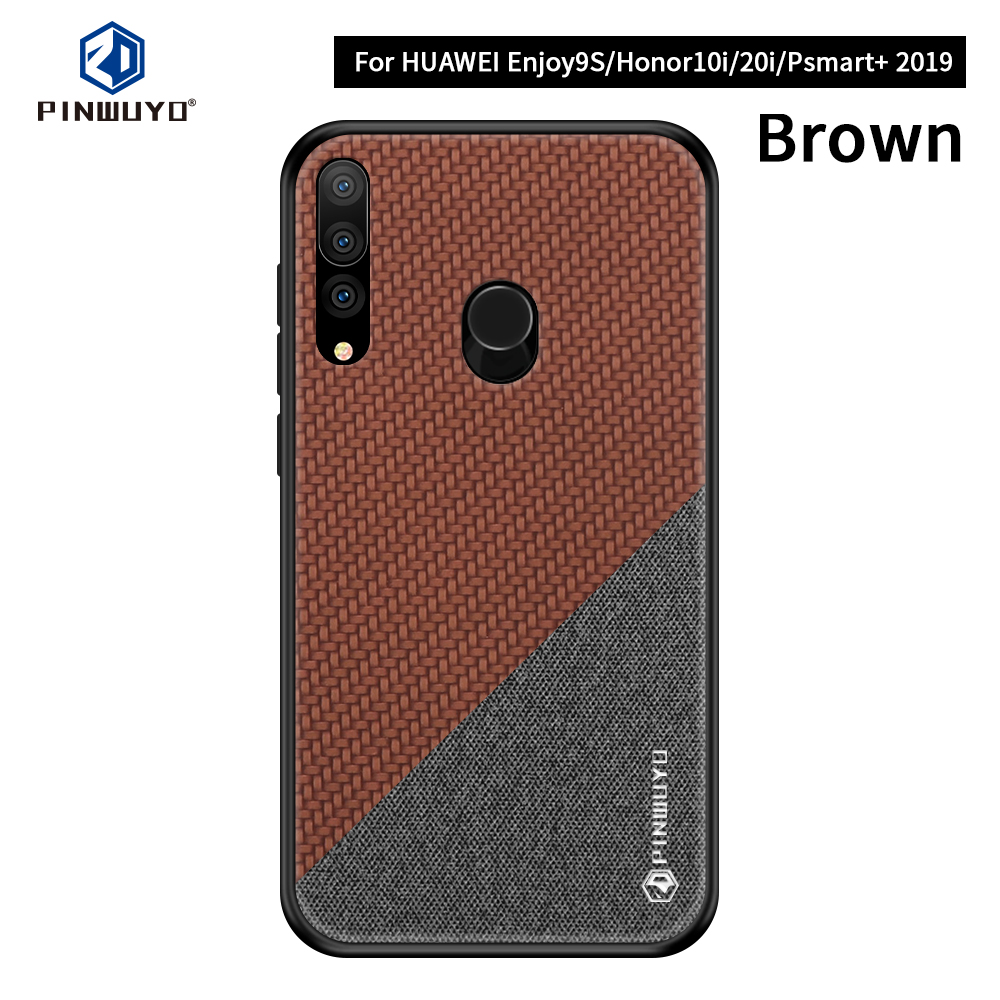 Pinwuyo Honorable Series PC PC Rivestito in Pelle PU + Casi Ibridi TPU Per Huawei P Smart Plus 2019/goditi 9s/honor 20i/Honor 10i/Honor 20 Lite - Giallo