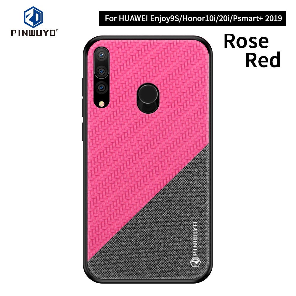 Pinwuyo Honorable Series PC PC Rivestito in Pelle PU + Casi Ibridi TPU Per Huawei P Smart Plus 2019/goditi 9s/honor 20i/Honor 10i/Honor 20 Lite - Giallo