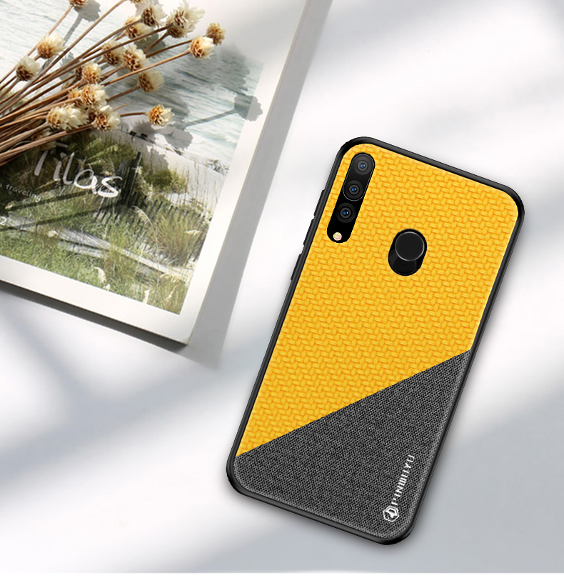 Pinwuyo Honorable Series PC PC Rivestito in Pelle PU + Casi Ibridi TPU Per Huawei P Smart Plus 2019/goditi 9s/honor 20i/Honor 10i/Honor 20 Lite - Giallo