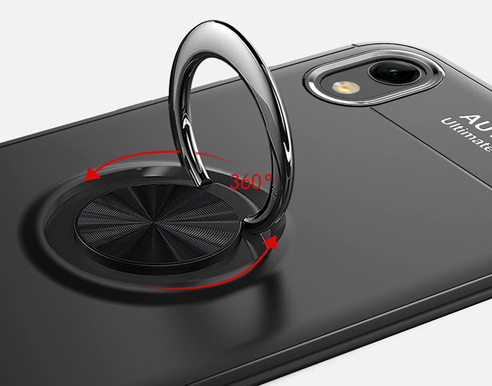 Case TPU di Kickstand Ring di Finger (tela in Metallo Magnetico Incorporato) Per Huawei Y5 (2019) / Onore 8s - Nero / Oro Rosa