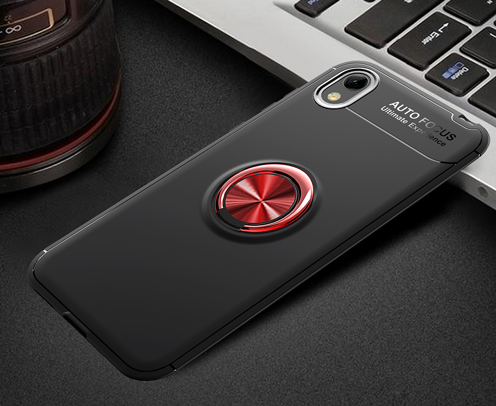 Case TPU di Kickstand Ring di Finger (tela in Metallo Magnetico Incorporato) Per Huawei Y5 (2019) / Onore 8s - Nero / Oro Rosa