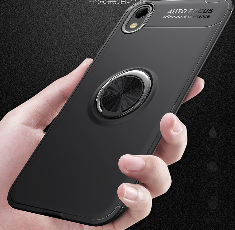 Case TPU di Kickstand Ring di Finger (tela in Metallo Magnetico Incorporato) Per Huawei Y5 (2019) / Onore 8s - Nero / Oro Rosa