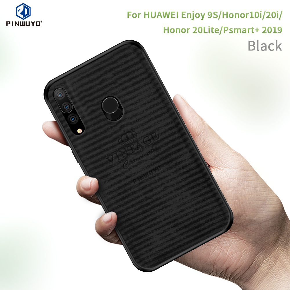 Pinwuyo Deloble Series Series pu Кожаный пк + Гибридный Корпус TPU Для Huawei P Smart Plus 2019/наслаждайтесь 9s/maimang 8/Honor 20i/Honor 10i/Honor 20 Lite - Серый