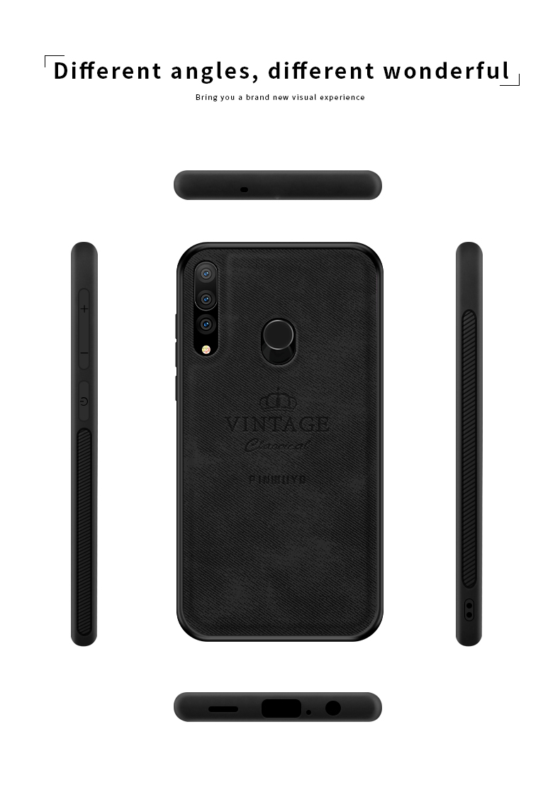 Pinwuyo Deloble Series Series pu Кожаный пк + Гибридный Корпус TPU Для Huawei P Smart Plus 2019/наслаждайтесь 9s/maimang 8/Honor 20i/Honor 10i/Honor 20 Lite - Серый