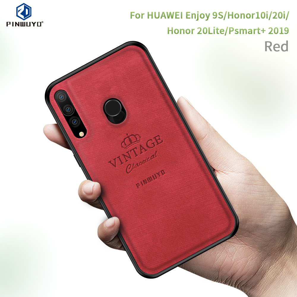 Pinwuyo Deloble Series Series pu Кожаный пк + Гибридный Корпус TPU Для Huawei P Smart Plus 2019/наслаждайтесь 9s/maimang 8/Honor 20i/Honor 10i/Honor 20 Lite - Серый