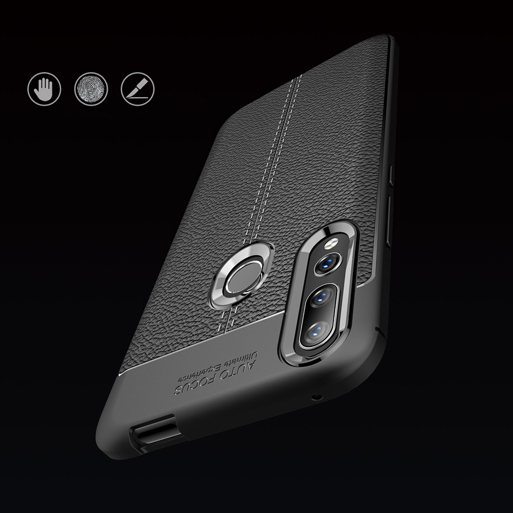 Case Litchi Texture TPU Pour Huawei P Smart Z / Y9 Prime (2019) / Honor 9x (global) - le Noir