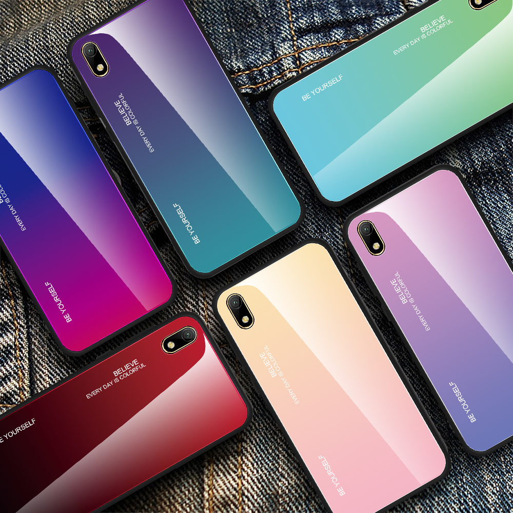 Custodia Ibrida a Colori Gradiente + TPU Per Huawei Y5 (2019) / Huawei Honor 8s - Oro / Rosa